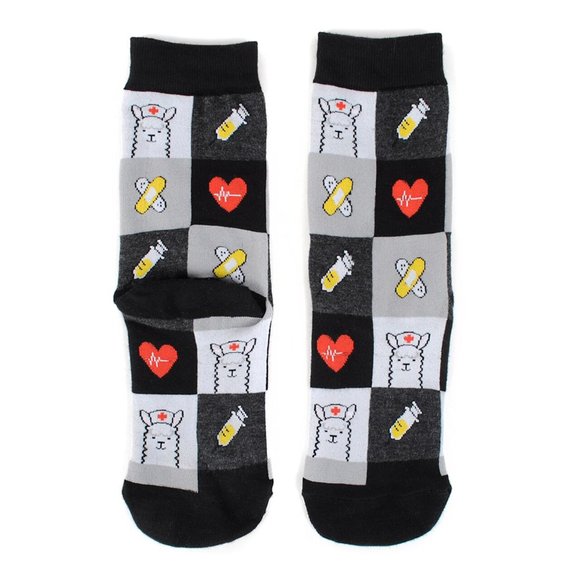 Health Care Heroes Nurse Llama Novelty Socks L/XL - Picture 6 of 10